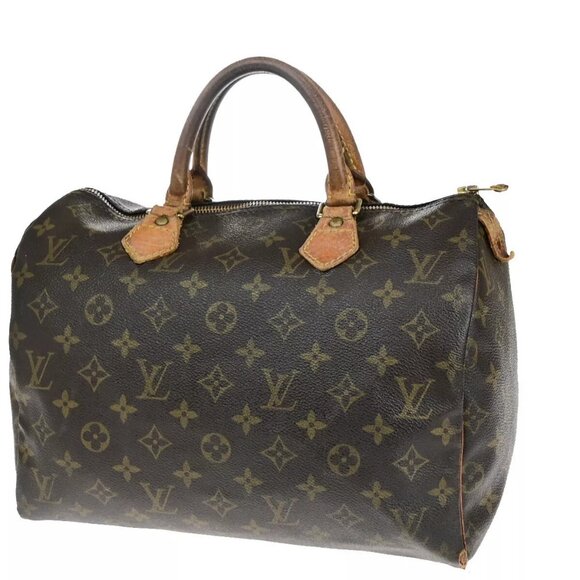 LOUIS VUITTON Speedy 30 Travel Hand Bag Monogram Leather Brown - Picture 15 of 16